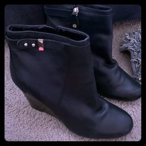 Beautiful black wedge booties